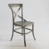 Grey Solid Wood Crossback Chair for Wedding and Event