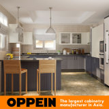 Oppein Semi-Open Melamine Wood Kitchen Cabinets with Corner Bar (OP15-M05)