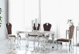 Hot Sale White High Gloss Cheap Dining Room Set, Tempered Glass Dining Table and Chair