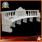 White Marble Carving Stone Bench for Garden Decoration (NS-11B3)