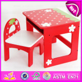 2015 Children Wooden Table and Chair, Wooden Furniture Table and Chair for Kids, Wooden Table and Chair for Children Study W08g155