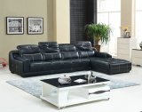 Pinyang Living Black Color Geniune Cow Leather Leather Sofa