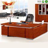 Modern Teak Veneer L-Shaped Executive Office Desk (HY-D5124)
