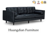 Modern Furniture Black Leather Tufted Couch Living Room Sofa (HD538)