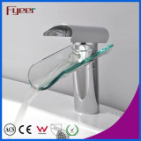 Fyeer Glass Waterfall Single Hole&Handle Basin Wash Faucet Water Mixer Tap