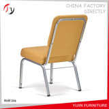 Metallic Frame Yellow Fabric Cheap Price Church Chair (JC-99)