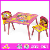 2015 New Wooden Table Chair Toy for Sale, Lovely Design Wooden Table and Chair, High Quality Dining Table and Chair Set W08g103