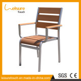 Modern Patio Aluminum Armrest Hotel Dining Chair with Polywood Slat Back Outdoor Home Furniture