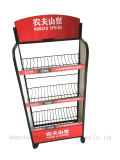 Supermarket Store Drinks Metallic Wire Display Rack Beverage Small Shelf
