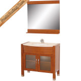 Fed-1076 30 Inch Light Cherry Bathroom Vanity Solid Wood Bath Cabinet