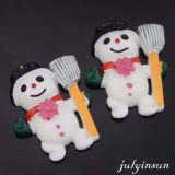 Colorful Resin Christmas Snowman Decoration Findings Adornment Crafts
