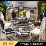 Modern Stainless Steel Dining Table Set Marble Round Table