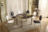 Morden Black Extendable Glass Metal Functional Dining Table