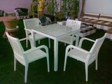 Rattan Outdoor Garden Hot Modern 4 Chairs Dining Set Furniture