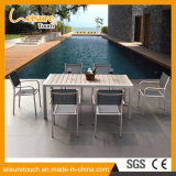 Outdoor Garden Furniture Balcony Cafe Swimming Pool Aluminum Alloy Plastic Wood Restaurant Table and Chair