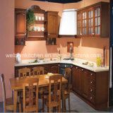 2016 Welbom Solid Wood Coffee Glazing Kitchen Cabinet Designed