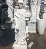 Chinese Pure White Marble Angel Statues