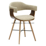 Solid Wood Legs Fabric Upholstery Bentwood Dining Chair