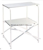Outdoor Alloy Portable Aluminum Folding Double Layer Table