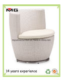 Rattan Outdoor Contract Chairs with Round Metal Legs