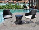 3 Pieces PE Rattan Chair Table Sets with Cushion