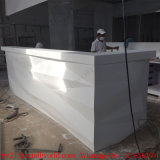 Customized Curved Diamond Shape White Corian Modern Bar Counter in Marble
