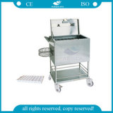 AG-Ss056 Low Price Stainless Steel Hospital Crash Cart Medical Trolley