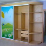 2 Sliding Doors Baby Wardrobe with MDF Material