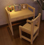 Solid Wood Child Learns Can Lift Table Pupil Combination of Desk Bookcase Desk Writing Desk (M-X3211)