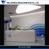 Acrylic Solid Surface Furniture White Office Reception Counter Front Desk Design