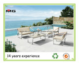 Outdoor Patio Sofa Set with Plastic Wood Armrest