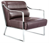 Stainless Steel Leather Hotel Lobby Leisure Chair