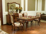 0051 Royal Classical Style Solid Wood Painting Dark Color Dining Table