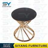 Home Furniture Glass Table Gold Side Table Mirror Side Table