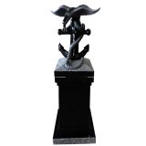 Black Granite Navy Eagle Cremation Pedestal Memorials