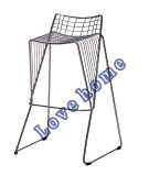Modern Metal Dining Restaurant Stackable Strings Wire Bar Chair