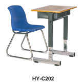 School Furniture Single Wooden Desk and Plastic Chair
