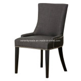 Modern Furniture Grey Fabric Nailhead Trim Dining Chair