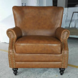 Tobacco Color Leather Chair, Cigar Club Chair, Hotel Chair (A888)