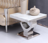 Home Use Marble Top Side Table Stainless Steel Base
