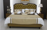 Foshan OEM Soft Leather Bed with Headboard and Full Size