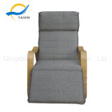 Grey Sofa Fabric Relax Chair Wooden Furniture