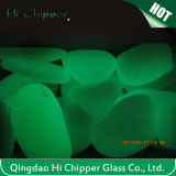 Green Colored Road Marking Glow Glass Pebbles