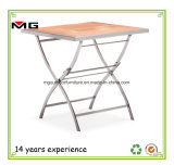 Outdoor Folding Dining Table with Teak Top