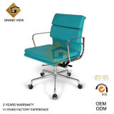 Blue Leather Swivel Meeting Visitor Chair (GV-EA217)