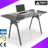 Modern Home Office Furniture Glass Computer Table with Metal Legs