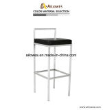 Stainless Steel Frame PU Seat Fixed Bar Stool