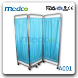 Stainless Steel Bed Screen for Medical Use, Hospital Nursing Room Foldable Patient Ward Screen