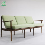 Modern Style Upholstered Sofa Chair, 3 Seater Fabric Sofa Green Linen