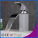Fyeer Bathroom Curved Spout Waterfall Basin Faucet Water Mixer Tap